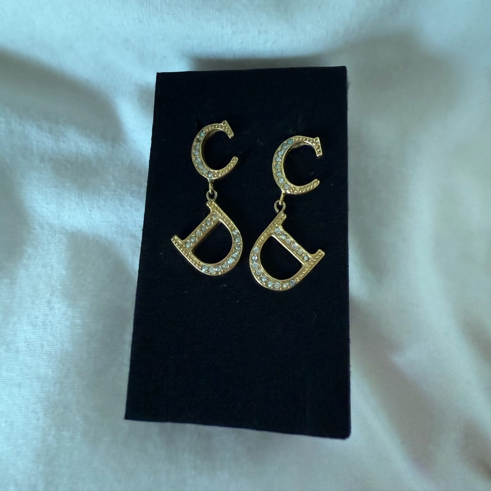 Christian Dior logo earrings - Picture 1 of 8